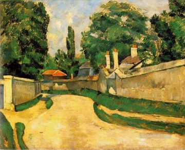 Paul Cezanne Painting - Casas a lo largo de una carretera Paul Cezanne